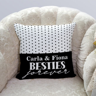 Almofada Best friends black polka dots on Throw Pillow