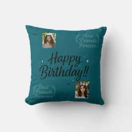 Almofada Best Friends Photo Gift Throw Pillow