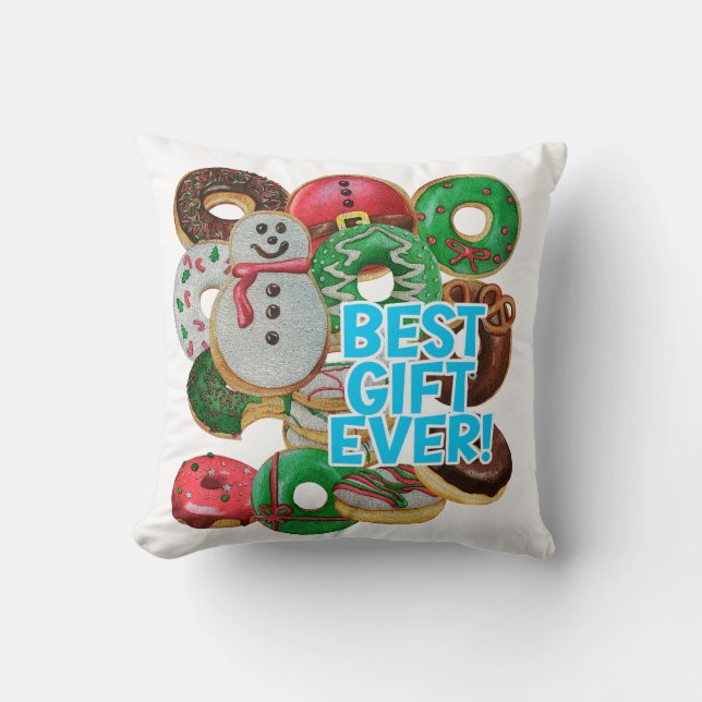 Almofada Best Gift Ever! Xmas Doughnuts (Frente)