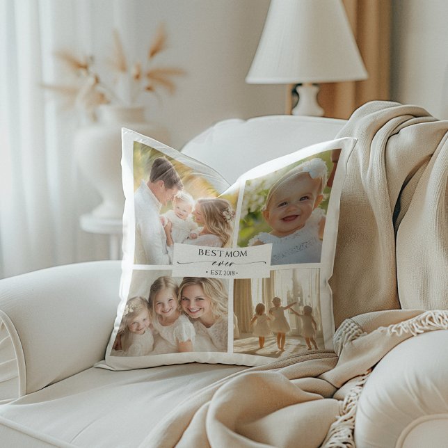 Almofada Best Mom Ever Photo Collage Pillow (Criador carregado)