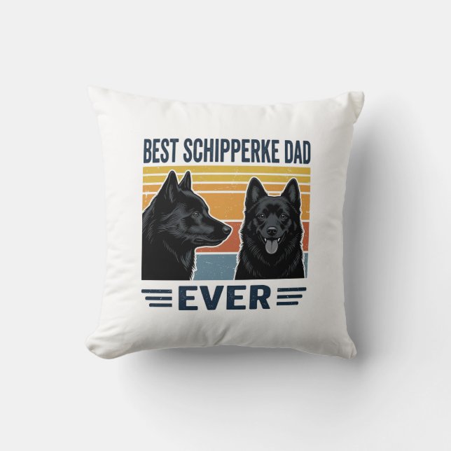 Almofada Best Schipperke Dad Ever Retro Dog Vector Design_1 (Frente)