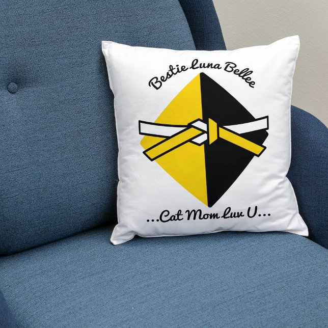 Almofada Bestie Cat Mãe Personalizada Cota Amor Escrito (Criador carregado)