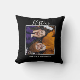 Almofada Besties Foto BFF Melhor Nome do Amigo Preto