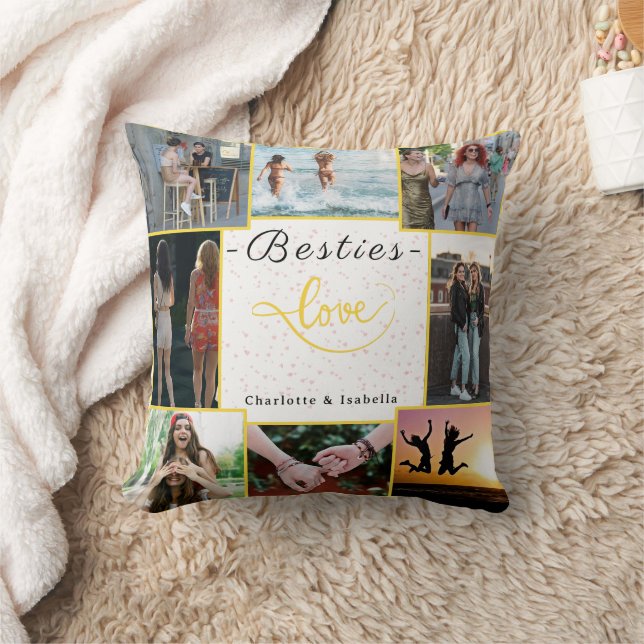 Almofada Besties Love | Travesseiro personalizado de 8 foto (Cobertor)