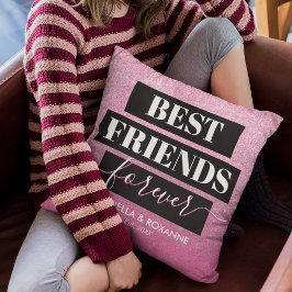 Almofada Besties Modernas de Melhor Amigo Rosa BFF