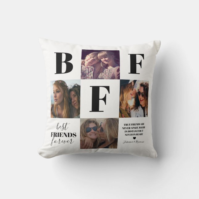 Almofada BFF Besties Foto Preto e Branco (Frente)
