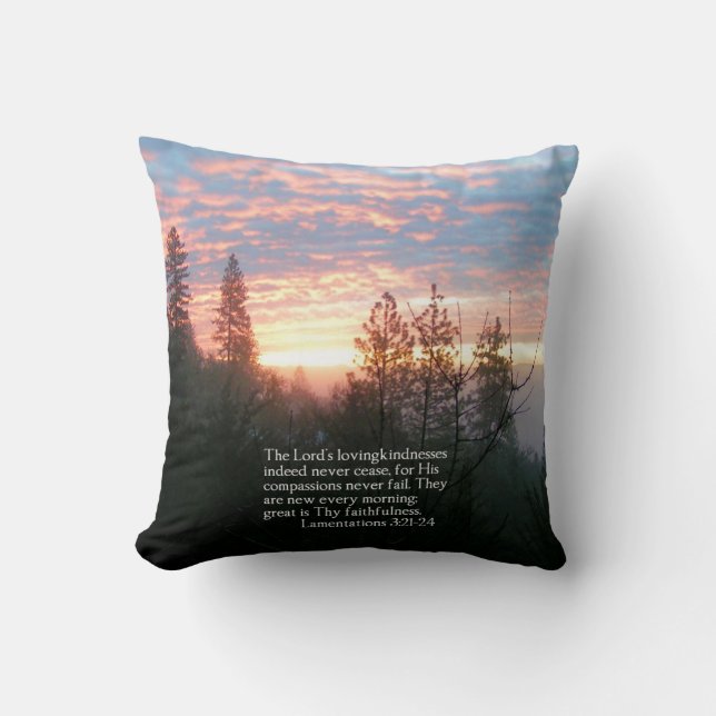Almofada Bíblia Cristã Versa Paisagem do Sol (Frente)