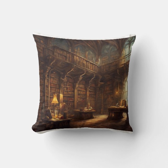 Almofada Biblioteca de fantasia (Frente)