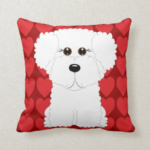 Almofada Bichon bonito Frise e travesseiro decorativo dos
