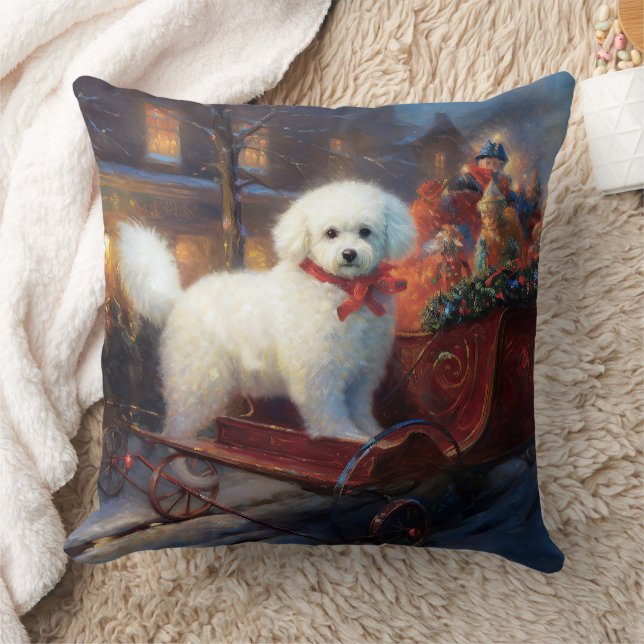 Almofada Bichon Frise Natal Fesason (Cobertor)