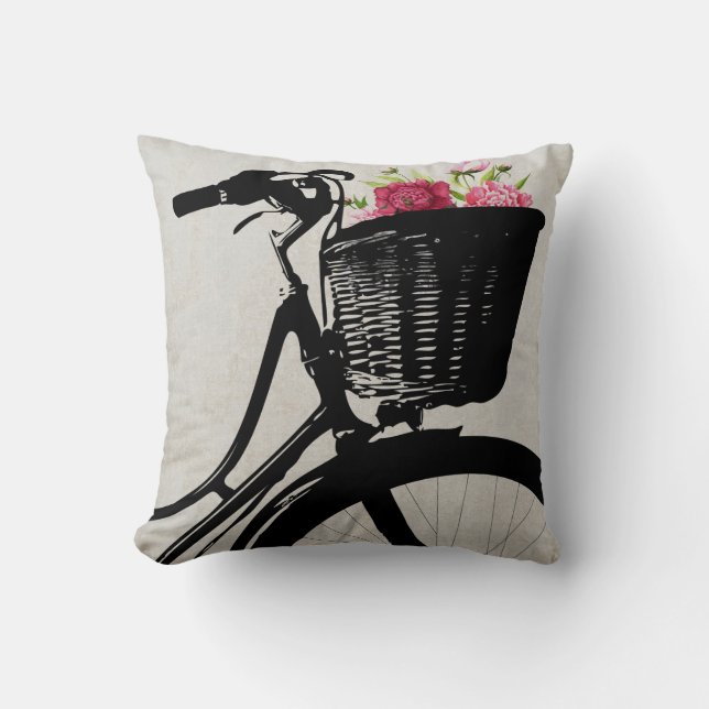 Almofada Bicicleta com Travesseiro decorativo de Peonies (Frente)