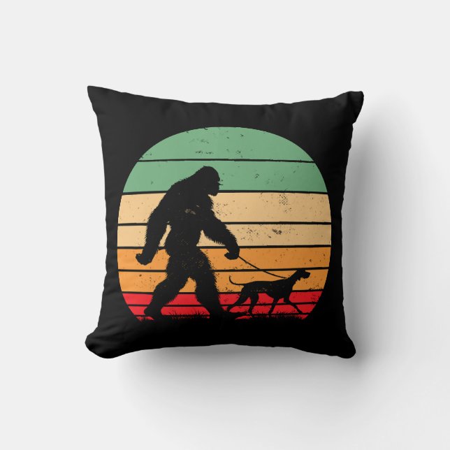 Almofada Bigfoot Caminhando com Pointer Alemão de Pelo Curt (Frente)