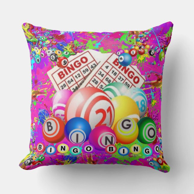 Almofada BINGO BINGO Tinta Salpicada CBDOilPrincess  (Frente)
