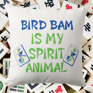 Almofada Bird Bam é o meu espírito Azulejos de pássaros Mah