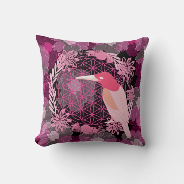 Almofada Bird flower of life (Frente)