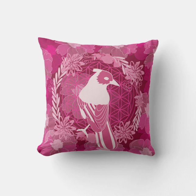 Almofada Bird flower of life (Frente)