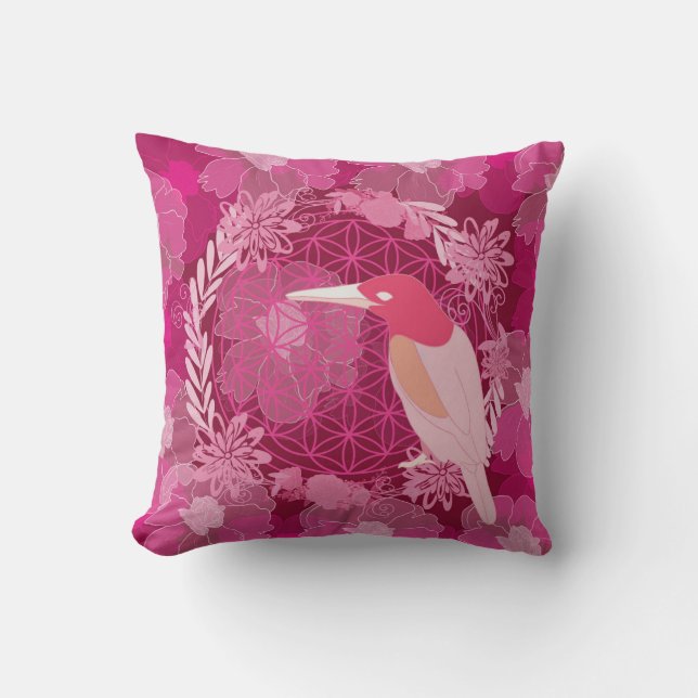 Almofada Bird flower of life (Frente)