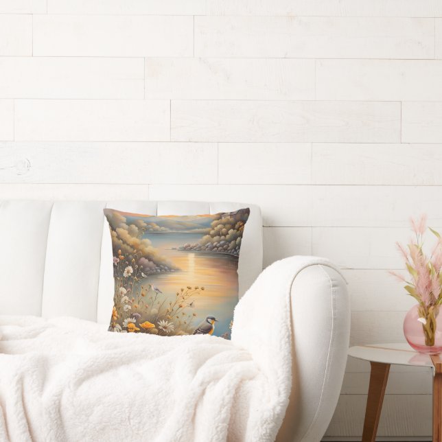 Almofada Bird Nature, ilustração de fantasia, AI, (Sofá)