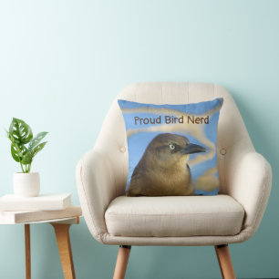 Almofada Bird Nerd Blackbird Hobby Birdwatcher