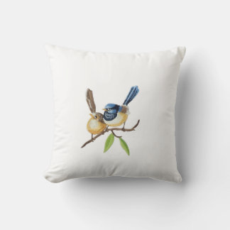 Almofada Bird throw pillows imitating embroidery effects
