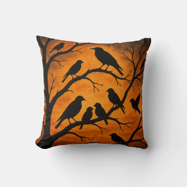 Almofada Birds Tree Silhouette (Frente)
