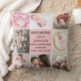 Almofada  Birth Announcment Personalize 8 Photo christmas