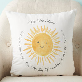 Almofada Birth Stats Sunshine Travesseiro decorativo