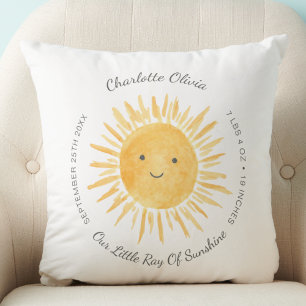 Almofada Birth Stats Sunshine Travesseiro decorativo