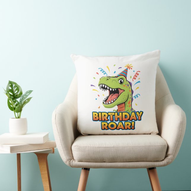 Almofada Birthday Roar Cute Dinosaur Birthday Party Design (Cadeira)