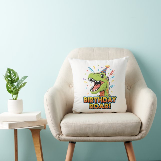 Almofada Birthday Roar Cute Dinosaur Birthday Party Design (Cadeira)