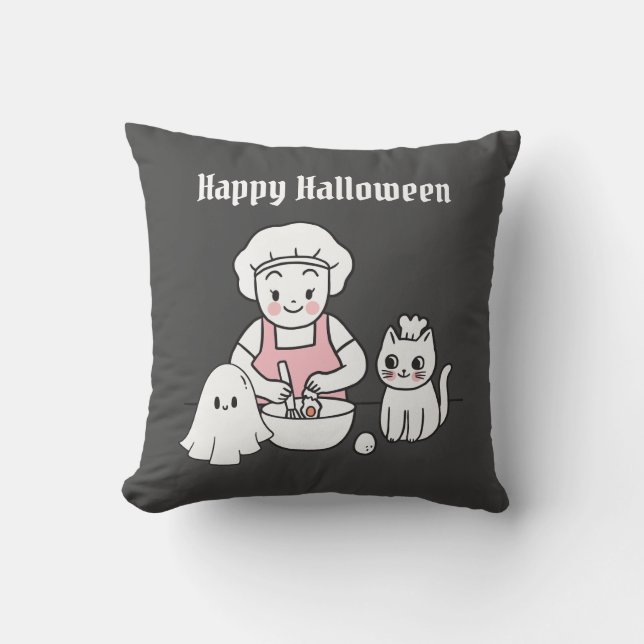 Almofada biscoito bonito de halloween (Frente)