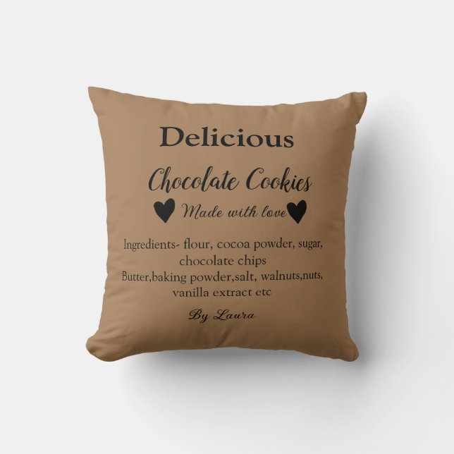 Almofada Biscoitos de chocolate caseiros feitos com amor ad (Frente)