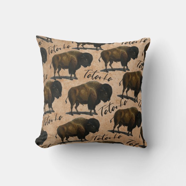 Almofada Bisonte do búfalo de Tatanka (Frente)
