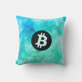 Almofada Bitcoin Aquarela (Estilo 3 - Vida na Praia)