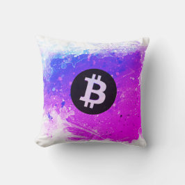 Almofada Bitcoin Aquarela (Estilo 6 - Praia de Miami)