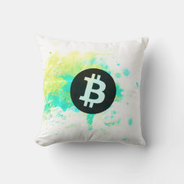 Almofada Bitcoin Aquarela (Estilo 7 - Pilha de Sats)