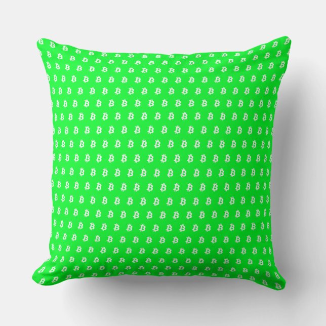 Almofada Bitcoin Verde Brilhante (Frente)