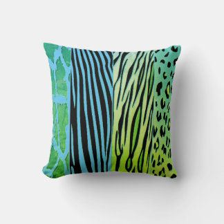 Almofada Black And Blue Animal Printed Zebra Stripe Pillow