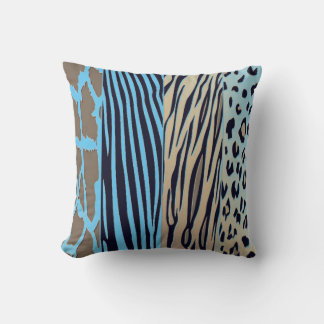 Almofada Black And Blue Animal Printed Zebra Stripe Pillow