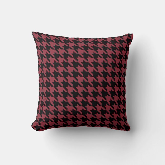 Almofada Black and Garnet Houndstooth (Frente)