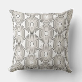 Almofada Black and Grey Circle Geometric Throw Pillow