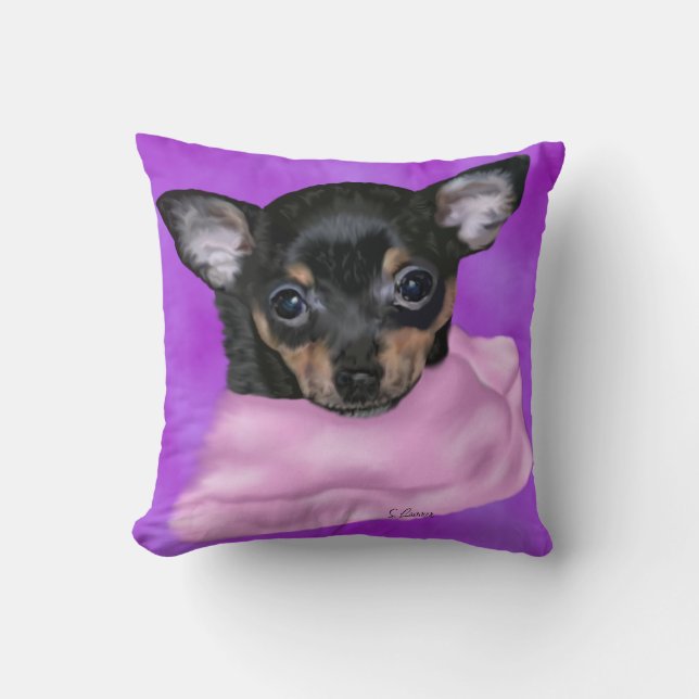Almofada Black and Tan Chihuahua Puppy (Frente)