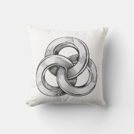 Almofada Black and white abstract of three interconnected c