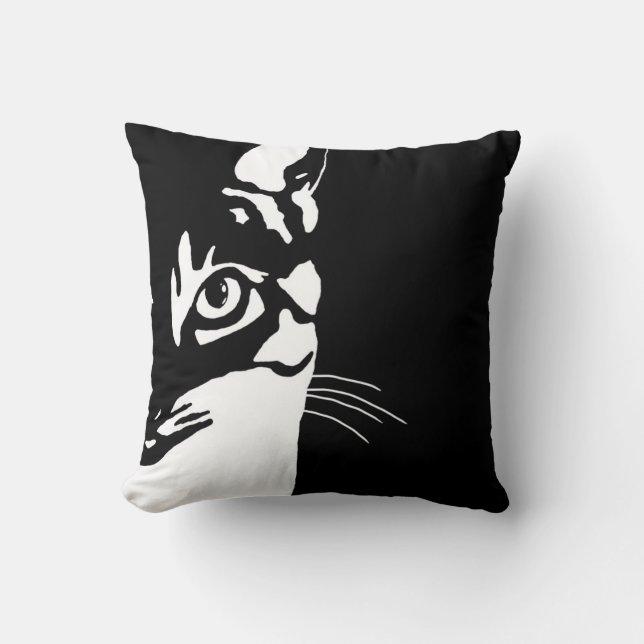 Almofada Black and White cat 657 (Frente)
