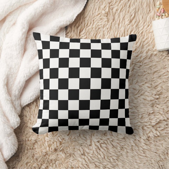 Almofada Black and White Checkered Print (Cobertor)