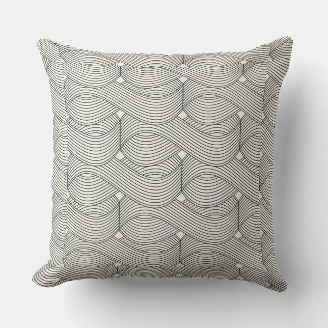 Almofada Black and White Geometric Throw Pillow (Frente)