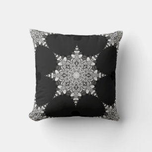 Almofada Black Beauty Mandala Snowflake Cushion