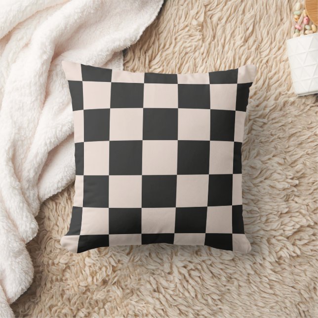 Almofada Black Beige Checkerboard Pillow (Cobertor)