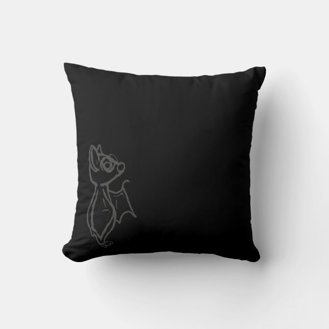 Almofada Black Blinky Bat outlined Throw Pillow (Frente)