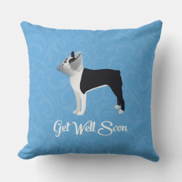 Almofada Black Boston Terrier fica bem em breve um cachorro